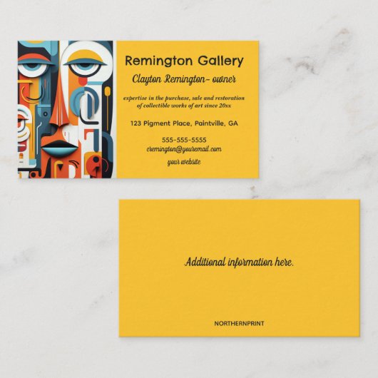 Editable Art Gallery Dealer Appraiser Owner 名刺 (正面/裏面)