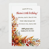 Editable Autumn Foliage 招待状 (正面/裏面)