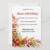 Editable Autumn Foliage 招待状 (正面)