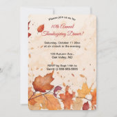 Editable Autumn Leaves Invitation 招待状 (正面)