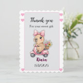 Editable Baby Shower Thank You Card Cute capybara 招待状 (スタンド正面)