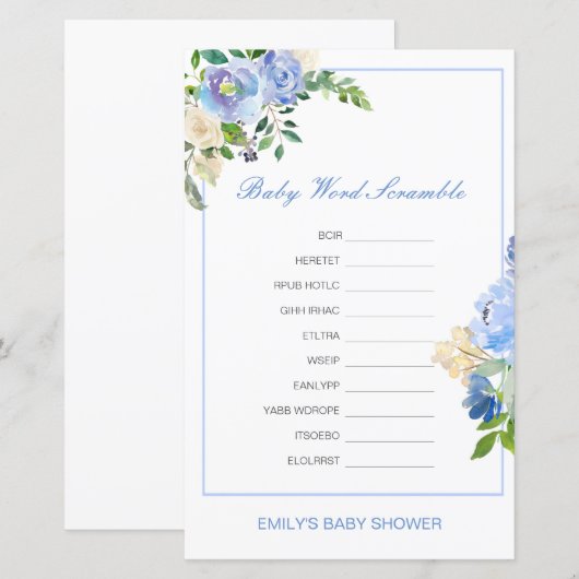 Editable Baby Word Scramble with Answer (正面/裏面)