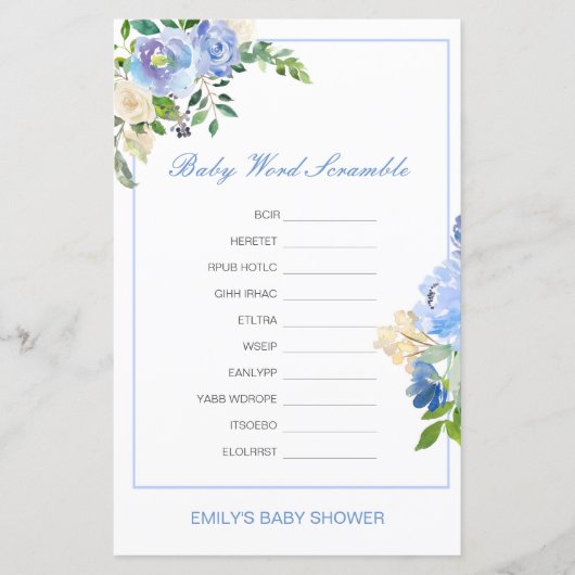 Editable Baby Word Scramble with Answer (正面)