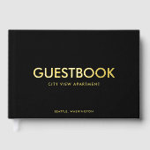 Editable Background Color Sans Serif Modern ゲストブック (正面)