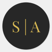 Editable Background Color Wedding Monogram ラウンドシール (正面)