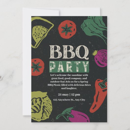 Editable Backyard BBQ Game Night Invitation  招待状 (正面)