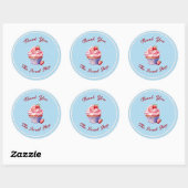 Editable Bakery Thank You Stickers | Cupcake Logo  ラウンドシール (シート)
