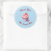 Editable Bakery Thank You Stickers | Cupcake Logo  ラウンドシール (バッグ)