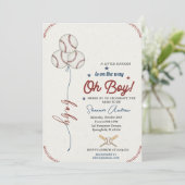 Editable Baseball Baby Shower Rookie Baby Sprinkle 招待状 (スタンド正面)