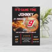 Editable Baseball Birthday Invitation 招待状 (スタンド正面)