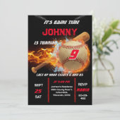 Editable Baseball Birthday Invitation 招待状 (スタンド正面)