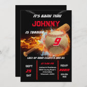 Editable Baseball Birthday Invitation 招待状 (正面/裏面)