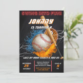 Editable Baseball Birthday Invitation Template 招待状 (スタンド正面)
