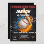 Editable Baseball Birthday Invitation Template 招待状 (正面/裏面)