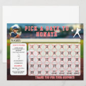 Editable Baseball Fundraiser Calendar  招待状 (正面/裏面)