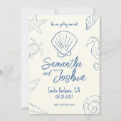 Editable Beach Wedding Save the Date Card 招待状 (正面)