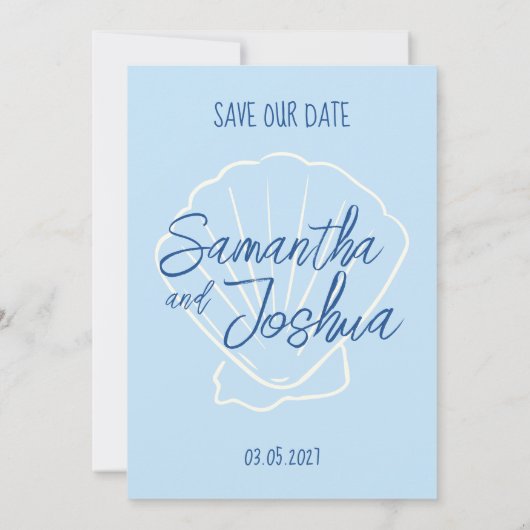Editable Beach Wedding Save the Date Card 招待状 (裏面)