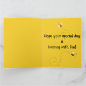 Editable Bees and a Beehive Greeting カード (内部)