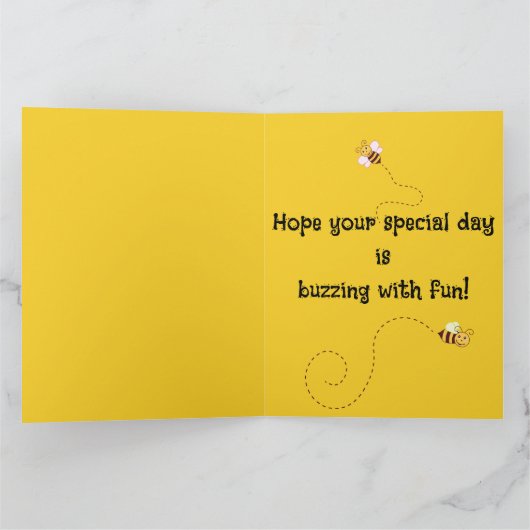 Editable Bees and a Beehive Greeting カード (内部)