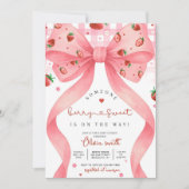 Editable Berry Sweet Baby Shower Invitation, Blush 招待状 (正面)