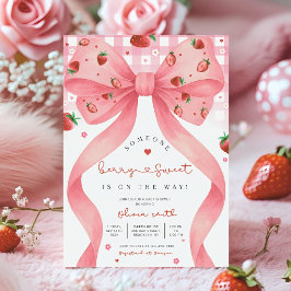 Editable Berry Sweet Baby Shower Invitation, Blush 招待状