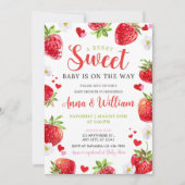Editable Berry Sweet Baby Shower Invitation, Blush 招待状 (正面)