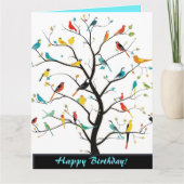 Editable Birds in a Tree Greeting カード (正面)