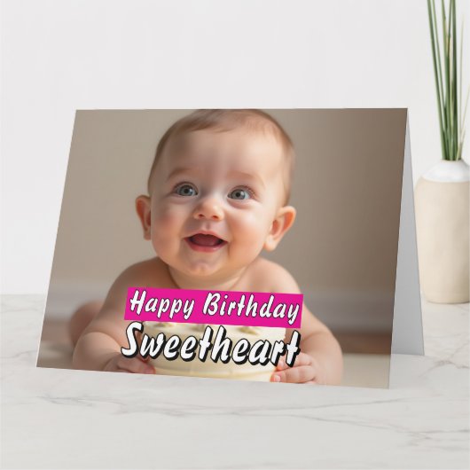 Editable Birthday Card – Sweet Cake Design Digital カード (正面)