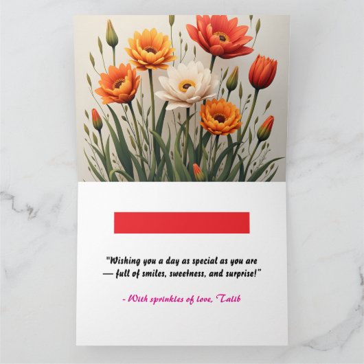 Editable Birthday Card – Sweet Cake Design Digital カード (内部)