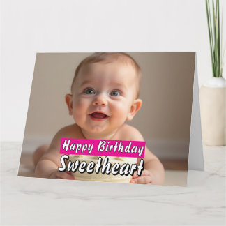 Editable Birthday Card – Sweet Cake Design Digital カード