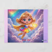 Editable Birthday Invitation – Superheroine Theme ポストカード (裏面)