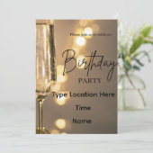 Editable Birthday Party Invitations 招待状 (スタンド正面)