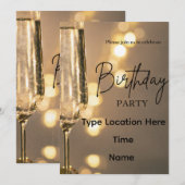 Editable Birthday Party Invitations 招待状 (正面/裏面)