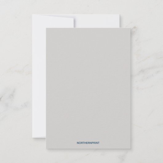 Editable Black and White Floral Notecard 招待状 (裏面)