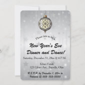 Editable Black and White Ornament Stars Background 招待状 (正面)