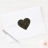 Editable Black Gold Engagement Envelope Seal ハートシール (封筒)