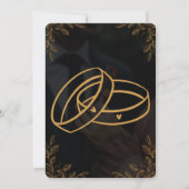Editable Black Gold Engagement Invitation Template 招待状 (裏面)