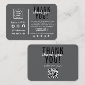 Editable Black Luxury Thank You Note Card エンクロージャーカード (正面/裏面)