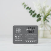 Editable Black Luxury Thank You Note Card エンクロージャーカード (スタンド正面)