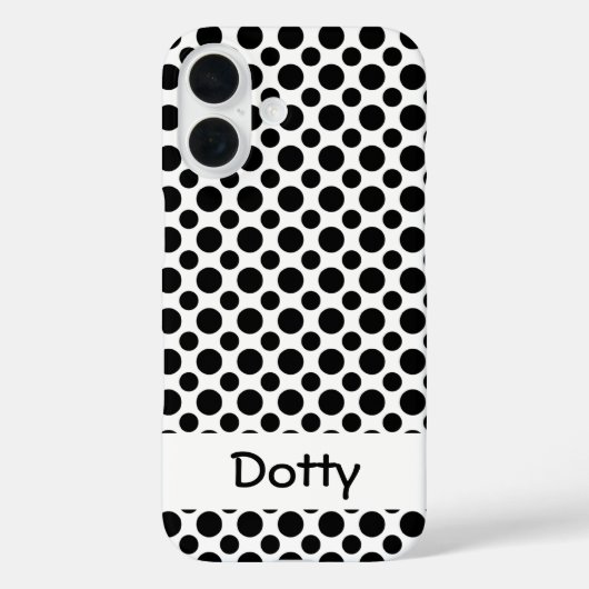Editable Black Polka Dots Big and Small on White Case-Mate iPhoneケース (裏面)