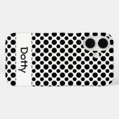 Editable Black Polka Dots Big and Small on White Case-Mate iPhoneケース (裏面 (横))