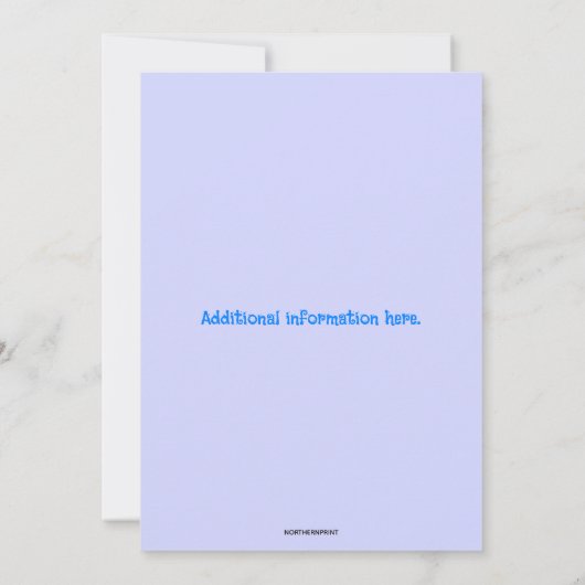 Editable Blue Butterflies and Swirls 招待状 (裏面)