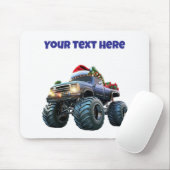 Editable Blue Monster Truck Christmas Mousepad マウスパッド (マウス)