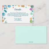 Editable Blue Roses Wedding Details エンクロージャーカード (正面/裏面)