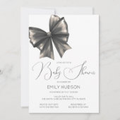 Editable Blush Bow Coquette Invitation 招待状 (正面)