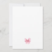 Editable Blush Bow Coquette Invitation 招待状 (裏面)