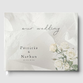 Editable Blush Rose Botanical Wedding ゲストブック