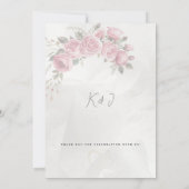 Editable Blush Rose Floral Frame Wedding 招待状 (裏面)
