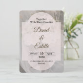 Editable Boho Neutral Wedding Invitation Template 招待状 (スタンド正面)