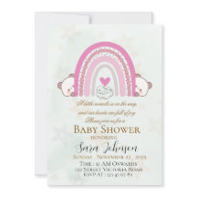 Editable Boho Rainbow Baby Shower Invitation